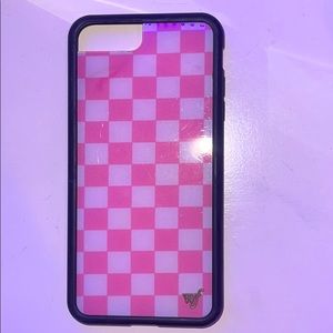 pink checkered wildflower case